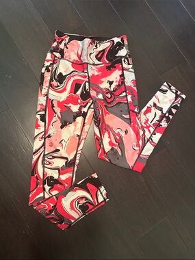 Donna Karan Print Active Leggings - Red, Pink, Black, White